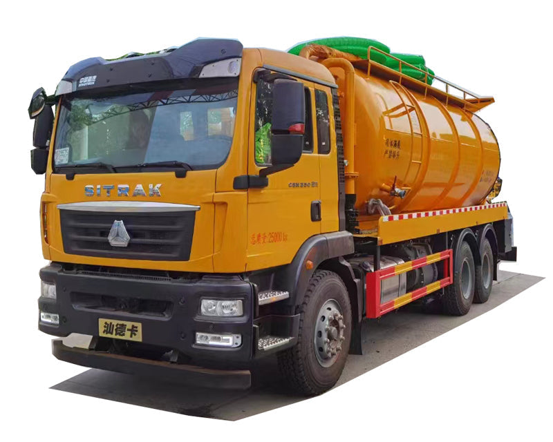 Howo 6x4 sludge transport truck 6 square water tank 15 square waste tank
