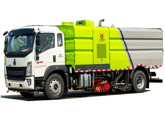 Howo 4x2  Wash Sweep car 7 cubic bins 9 cubic water tanks