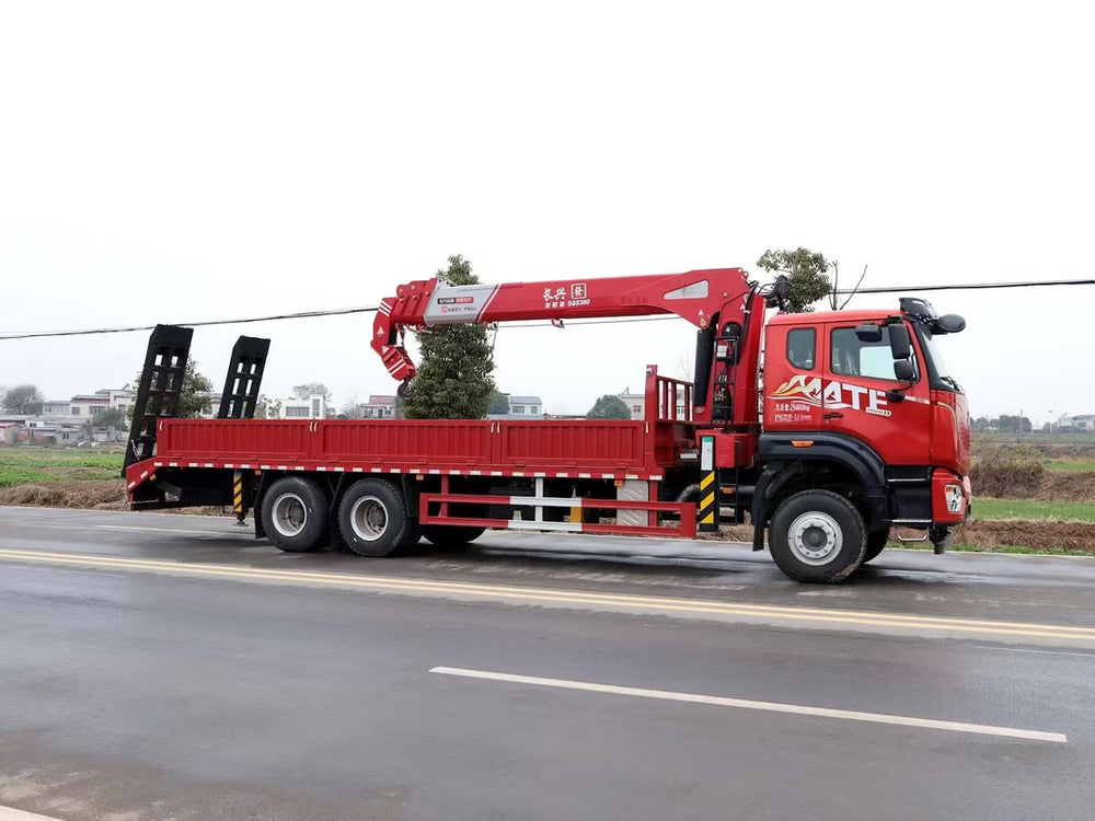 HOWO 12T truck-mounted crane with ladder at the rear