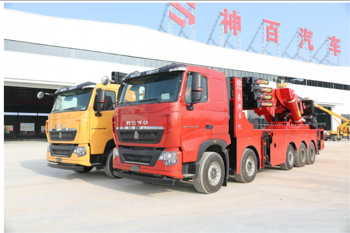 HOWO 10X4 130-ton heavy-duty knuckle boom crane