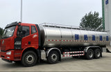 FAW Jiefang 8x4 large fresh milk express tank truck - front side view